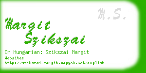 margit szikszai business card